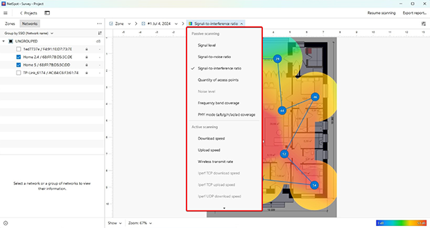 Lista de mapas de calor de WiFi