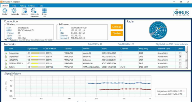 Xirrus Wi-Fi inspector