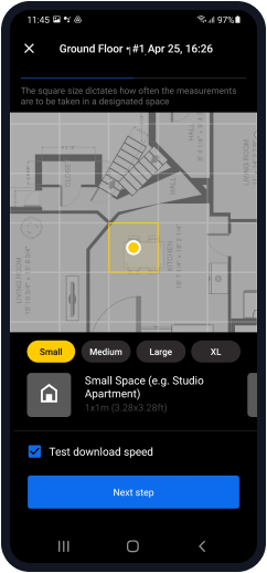 NetSpot for Android — Set the area type