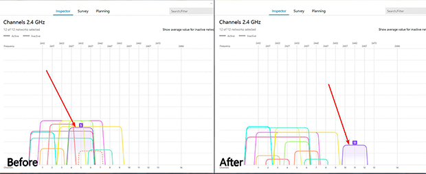 An example of Wi-Fi network optimization with NetSpot to minimize overlap and interference