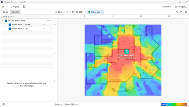 NetSpot — Planleggingsmodus