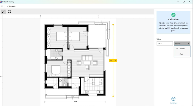 Calibrate the Floor Plan (Windows)