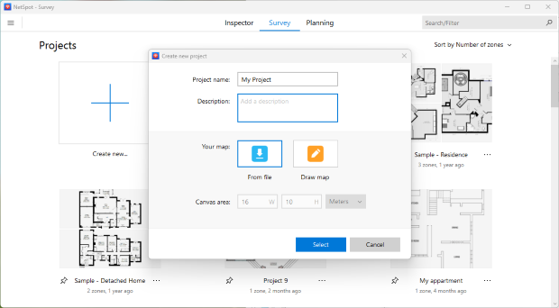 Start New survey Windows