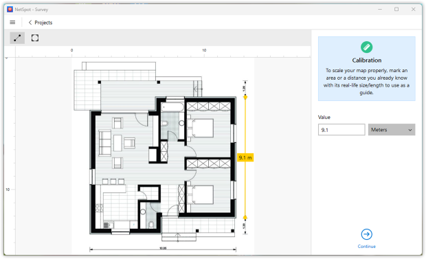 Calibrate the Floor Plan (Windows)